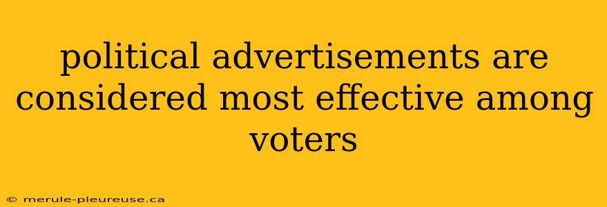 political advertisements are considered most effective among voters