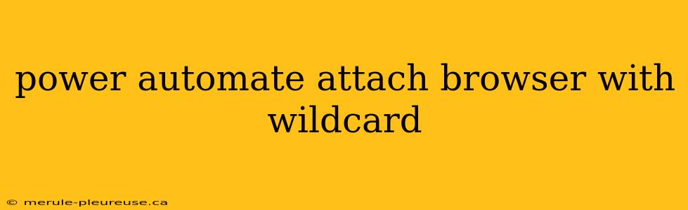 power automate attach browser with wildcard