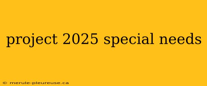 project 2025 special needs