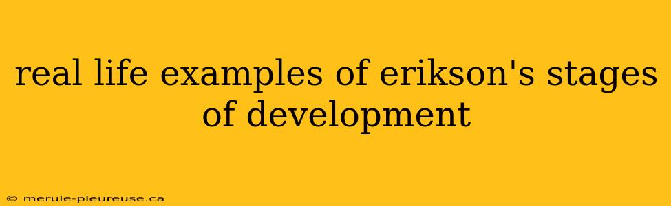 real life examples of erikson's stages of development