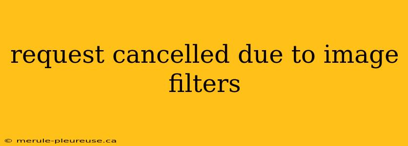 request cancelled due to image filters