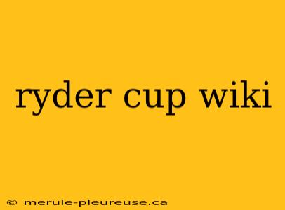 ryder cup wiki