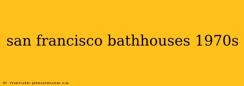 san francisco bathhouses 1970s