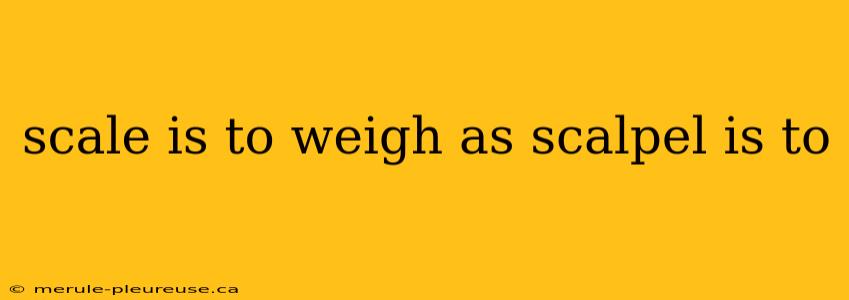 scale is to weigh as scalpel is to