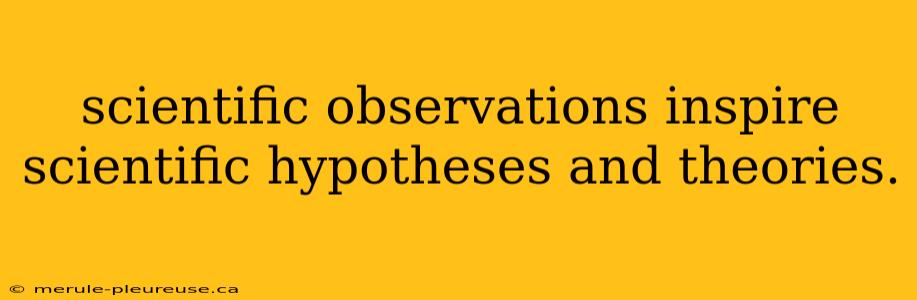 scientific observations inspire scientific hypotheses and theories.