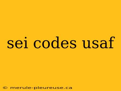 sei codes usaf