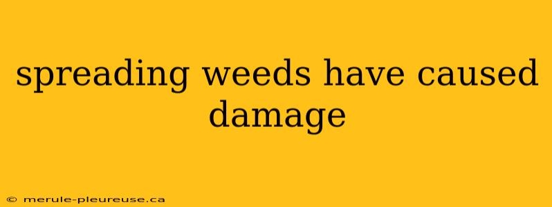 spreading weeds have caused damage