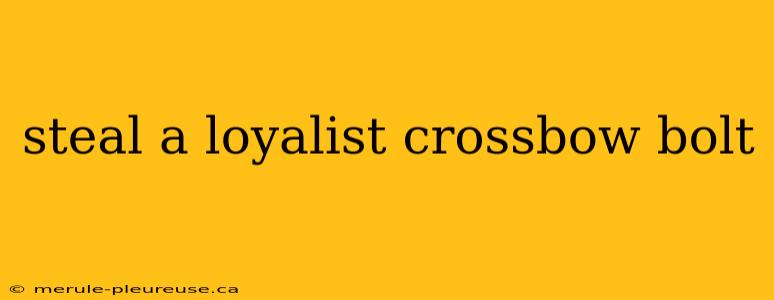 steal a loyalist crossbow bolt