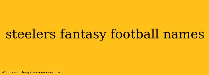 steelers fantasy football names