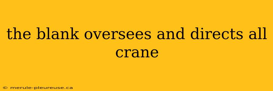 the blank oversees and directs all crane