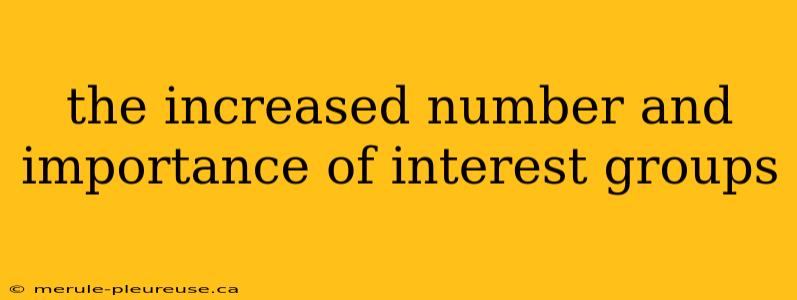 the increased number and importance of interest groups