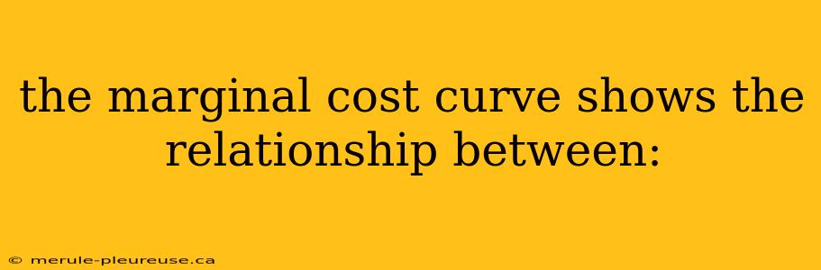 the marginal cost curve shows the relationship between: