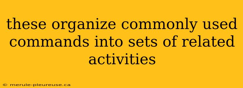 these organize commonly used commands into sets of related activities