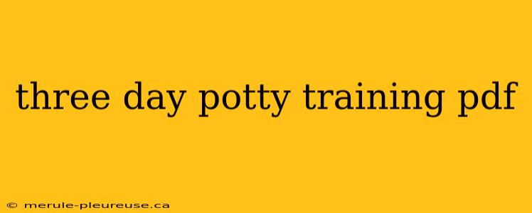 three day potty training pdf