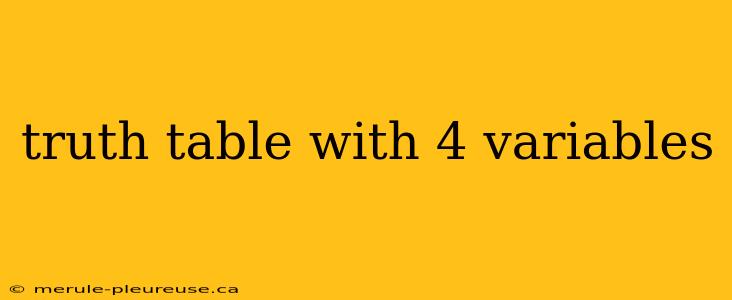 truth table with 4 variables