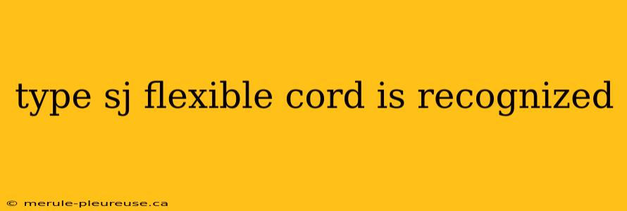 type sj flexible cord is recognized