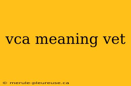 vca meaning vet