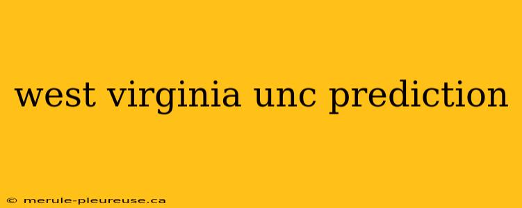 west virginia unc prediction