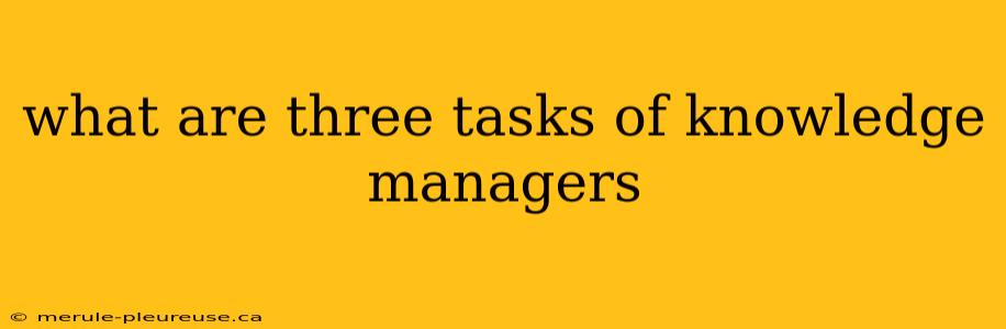 what are three tasks of knowledge managers