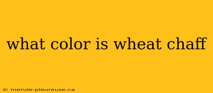 what color is wheat chaff