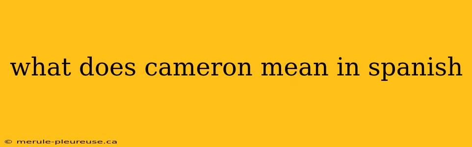 what does cameron mean in spanish