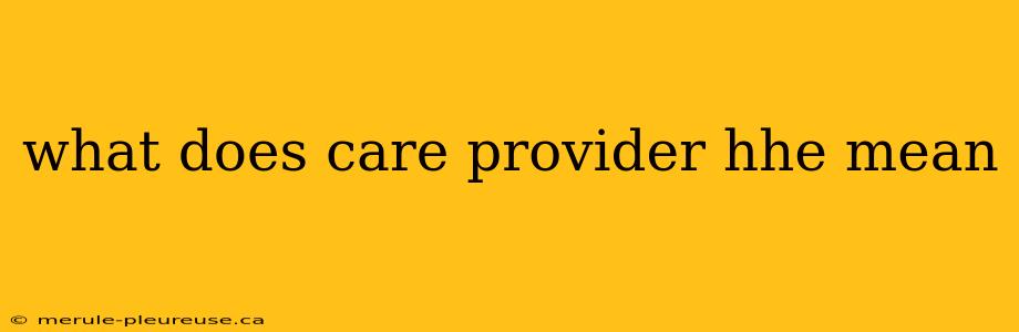 what does care provider hhe mean