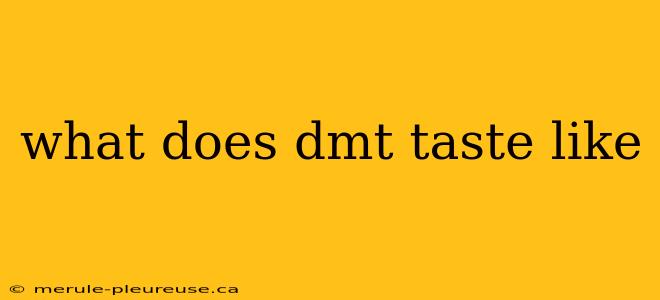 what does dmt taste like