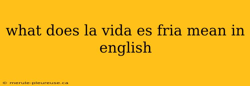 what does la vida es fria mean in english