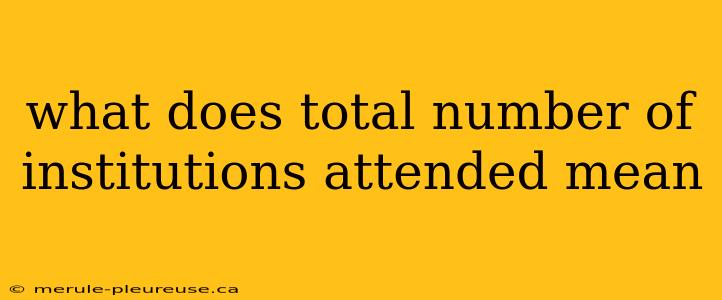 what does total number of institutions attended mean