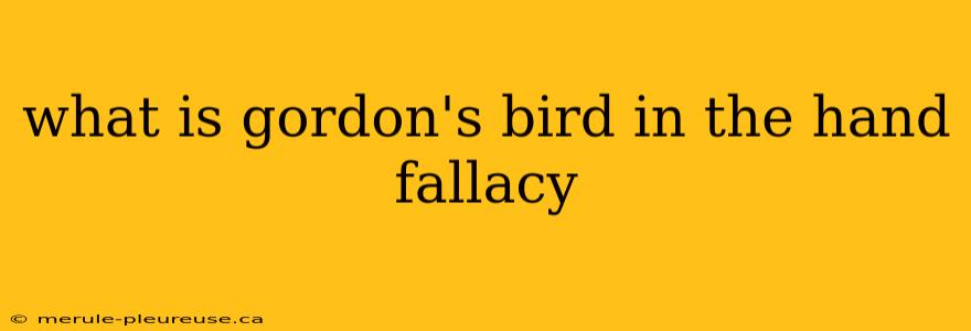 what is gordon's bird in the hand fallacy