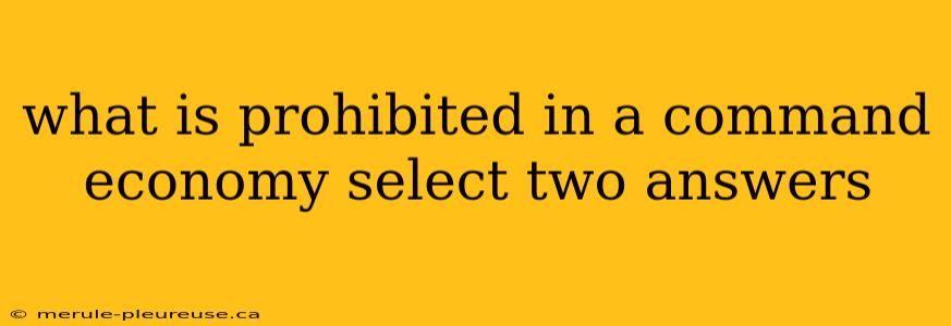 what is prohibited in a command economy select two answers