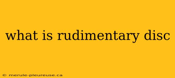 what is rudimentary disc