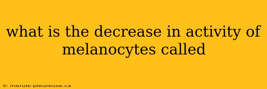 what is the decrease in activity of melanocytes called