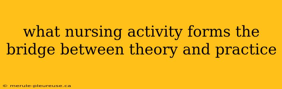 what nursing activity forms the bridge between theory and practice