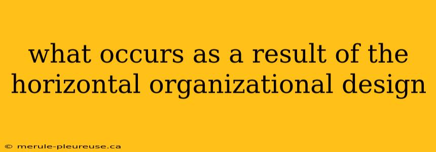 what occurs as a result of the horizontal organizational design