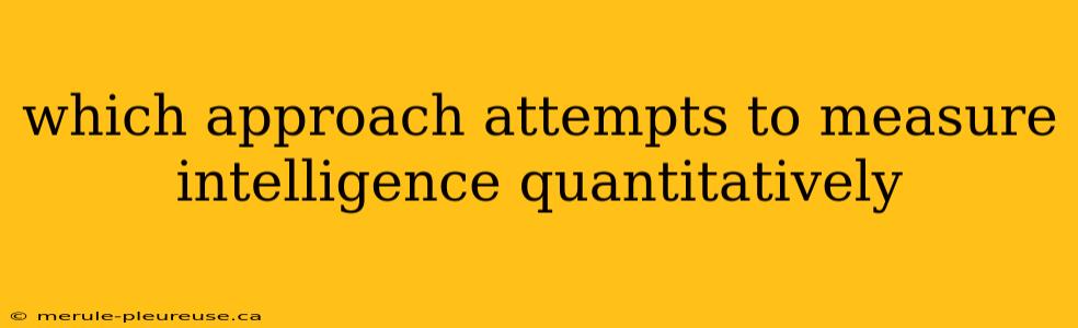 which approach attempts to measure intelligence quantitatively