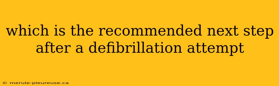 which is the recommended next step after a defibrillation attempt