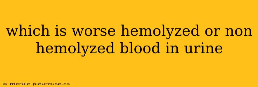 which is worse hemolyzed or non hemolyzed blood in urine