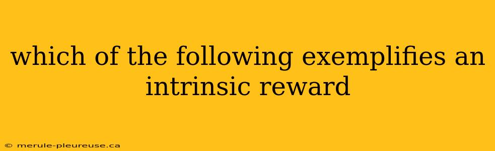 which of the following exemplifies an intrinsic reward