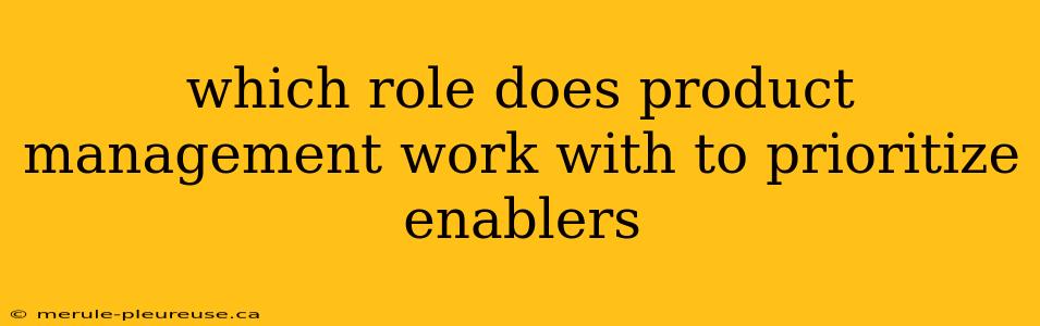 which role does product management work with to prioritize enablers