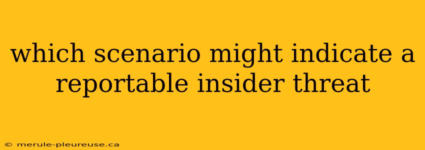 which scenario might indicate a reportable insider threat