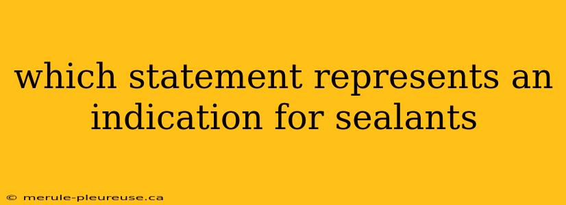 which statement represents an indication for sealants