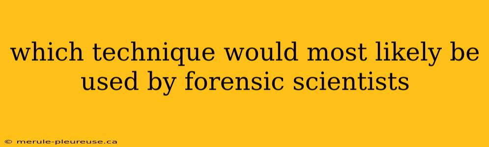 which technique would most likely be used by forensic scientists