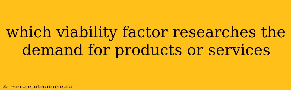 which viability factor researches the demand for products or services