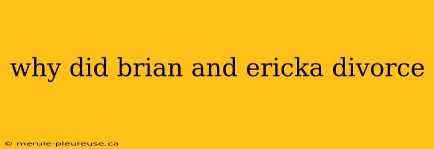 why did brian and ericka divorce