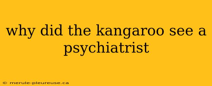 why did the kangaroo see a psychiatrist