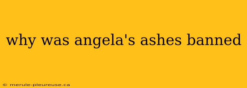 why was angela's ashes banned