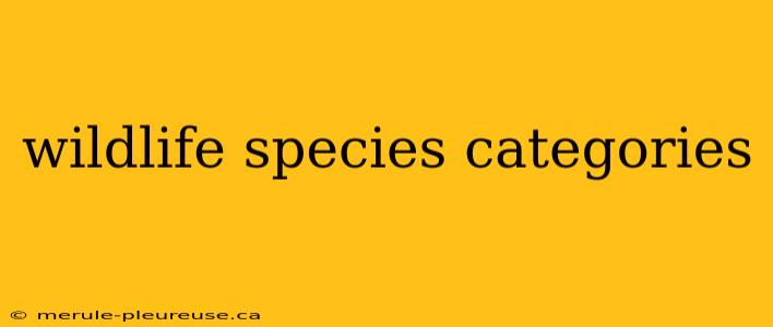 wildlife species categories