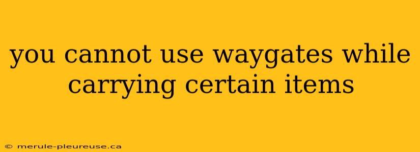 you cannot use waygates while carrying certain items